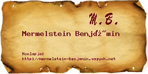 Mermelstein Benjámin névjegykártya